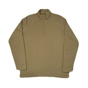 DriFire Men's 1/4 Zip Pullover Sweatshirt Mock Neck Long Sleeve Size Small Brown